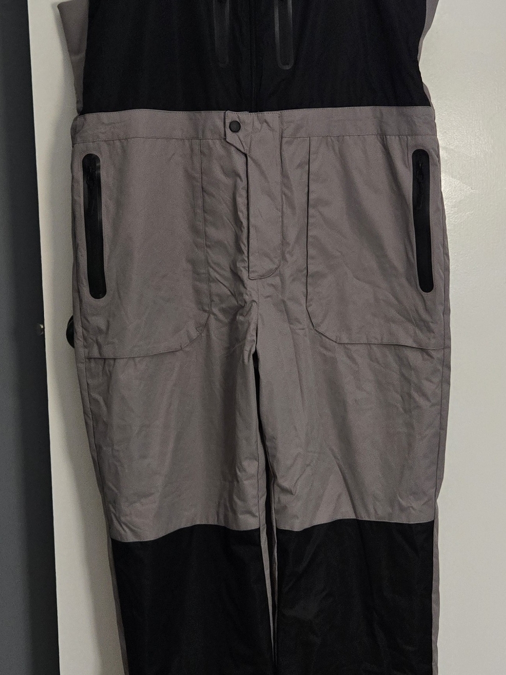 GEMYSE Waterproof Insulated Snow Bib Pants Black/Gray XL Ski Snowboard
